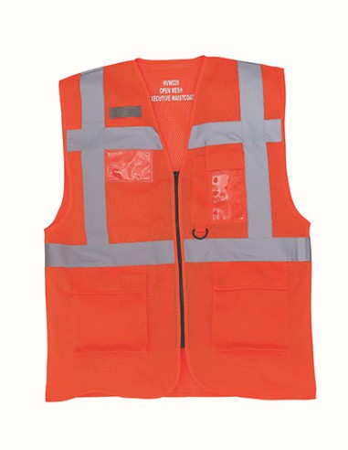 Y-HVW820-Hi-Vis Top Cool Recycled Open Mesh Executive Waistcoat